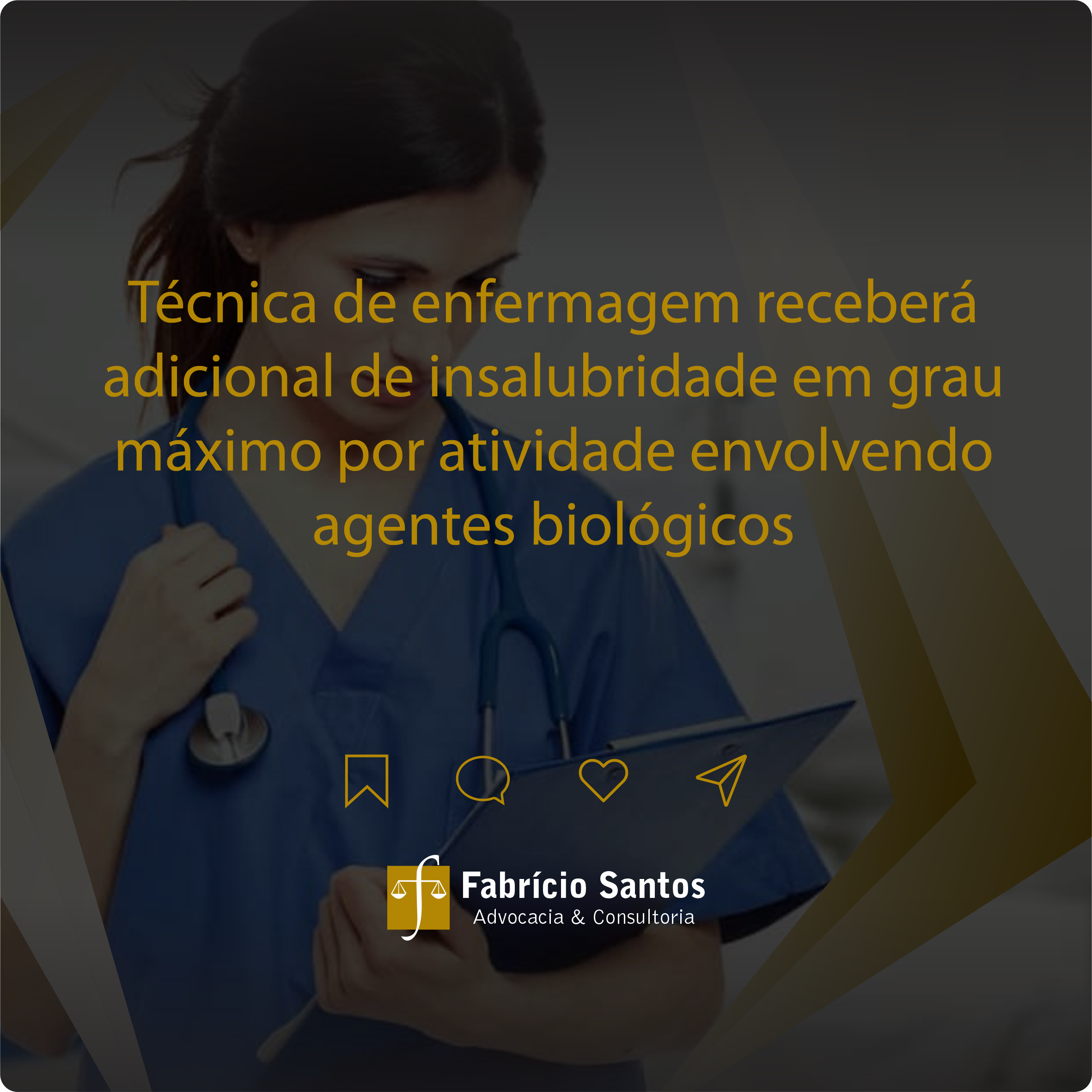 Técnica de enfermagem receberá adicional de insalubridade em grau máximo por atividade envolvendo agentes biológicos